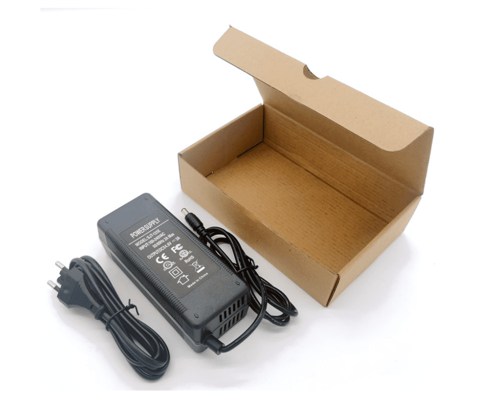 Chargeur 48v (54.6v 2A) DC pour trottinette électrique pièces détachées