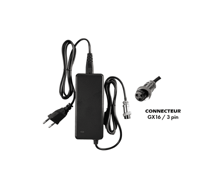 Chargeur 36V ➡️ 42V _ 2A (Connecteur GX16-3P)